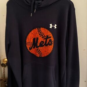 Under Armour Black and Orange Sweater  Mets hoodie!